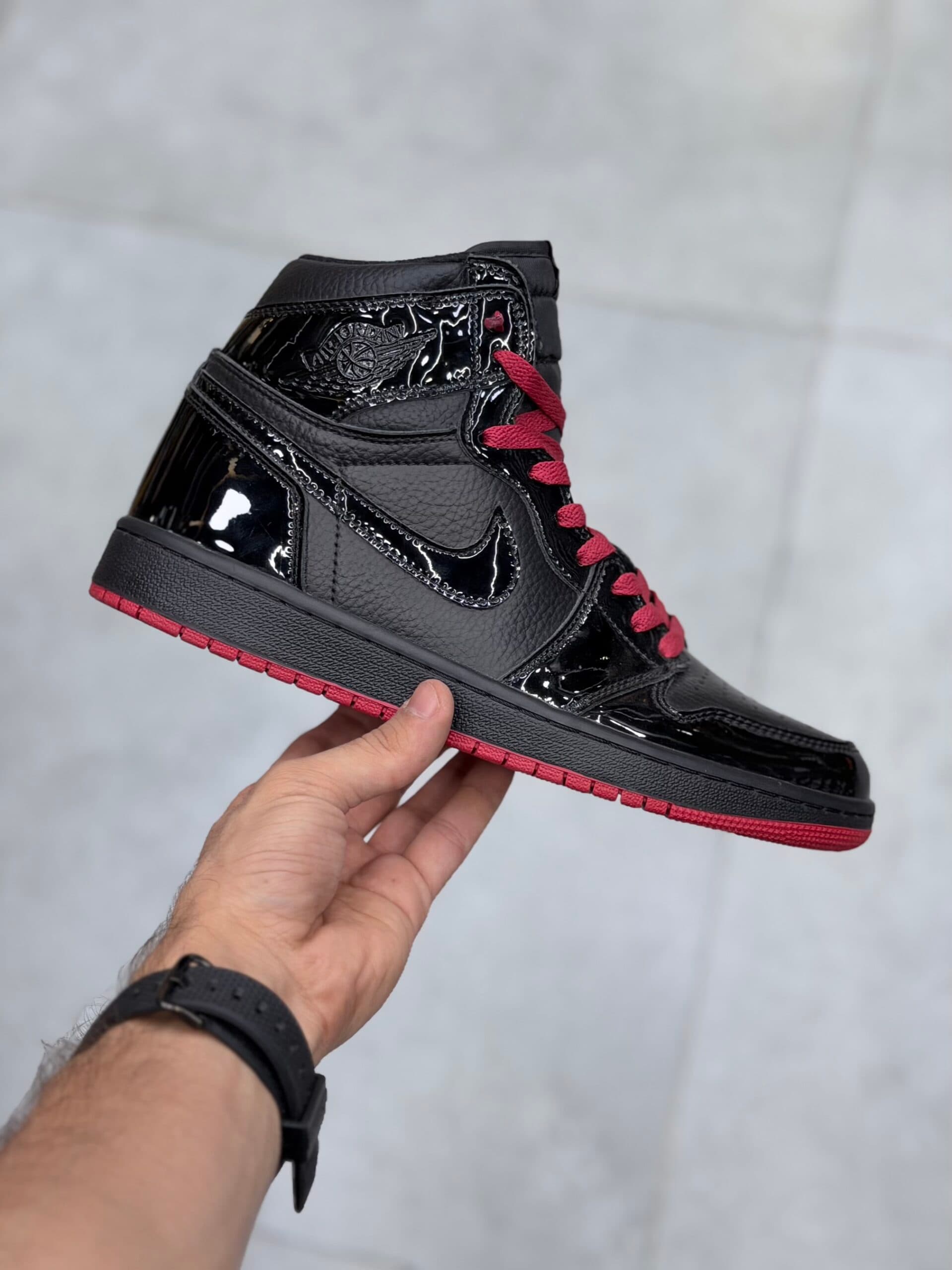 کتونی جردن وان ساقدار ورنی مشکی Air Jordan 1 High SP Gina — تصویر ۸
