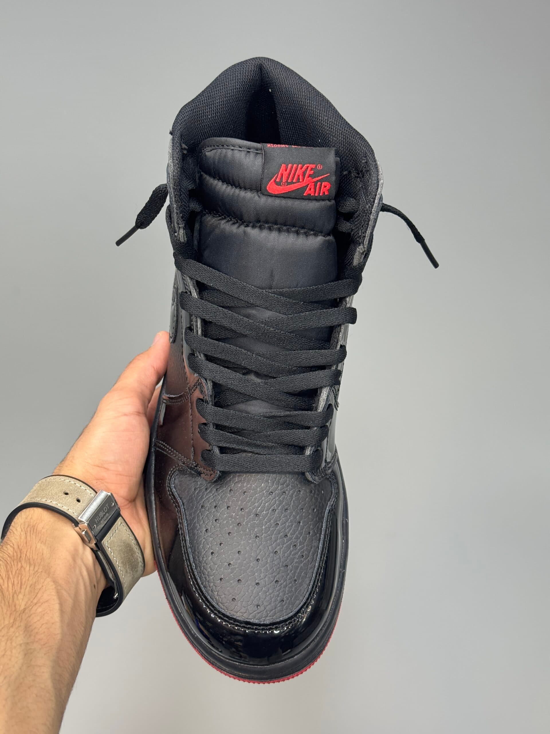کتونی جردن وان ساقدار ورنی مشکی Air Jordan 1 High SP Gina — تصویر ۳