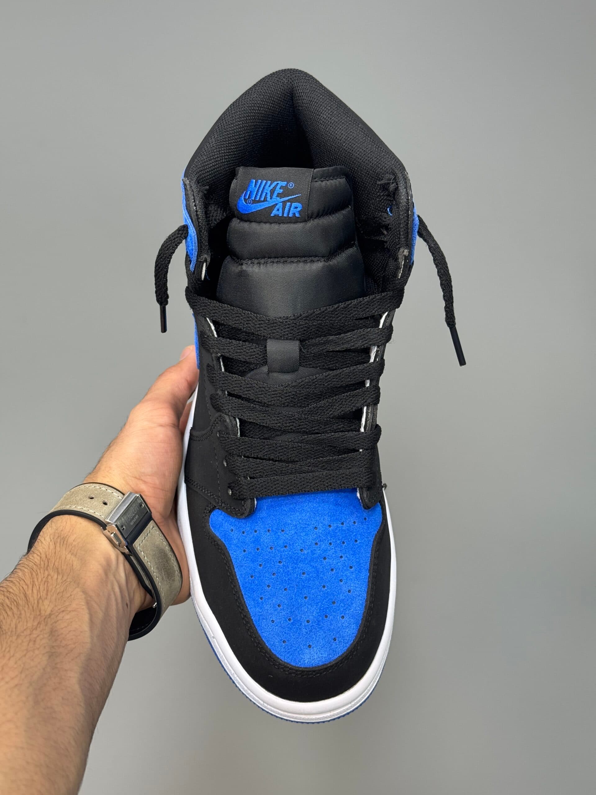 کتونی جردن وان ساقدار مشکی آبی Air Jordan 1 High Royal Reimagined — تصویر ۳