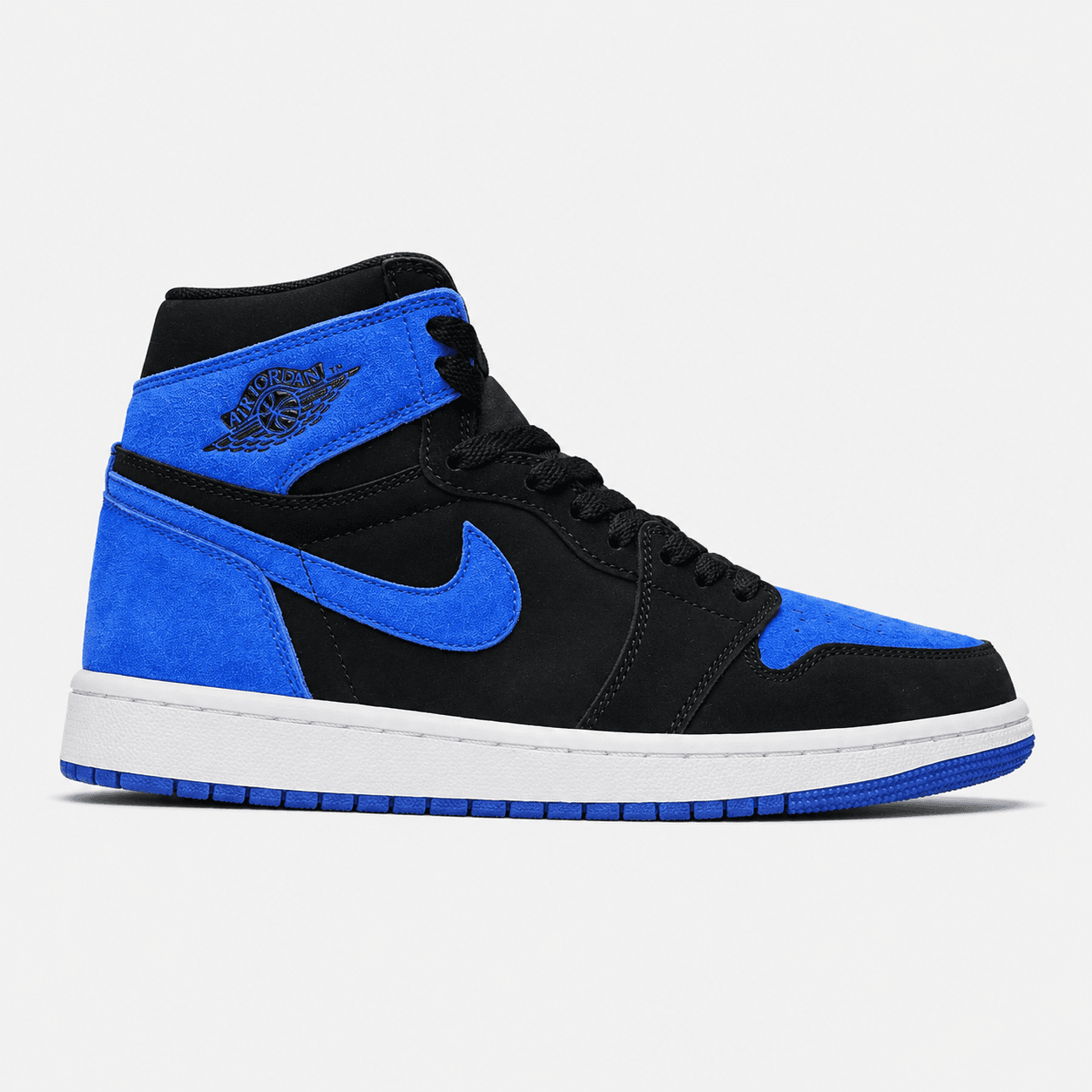 کتونی جردن وان ساقدار مشکی آبی Air Jordan 1 High Royal Reimagined