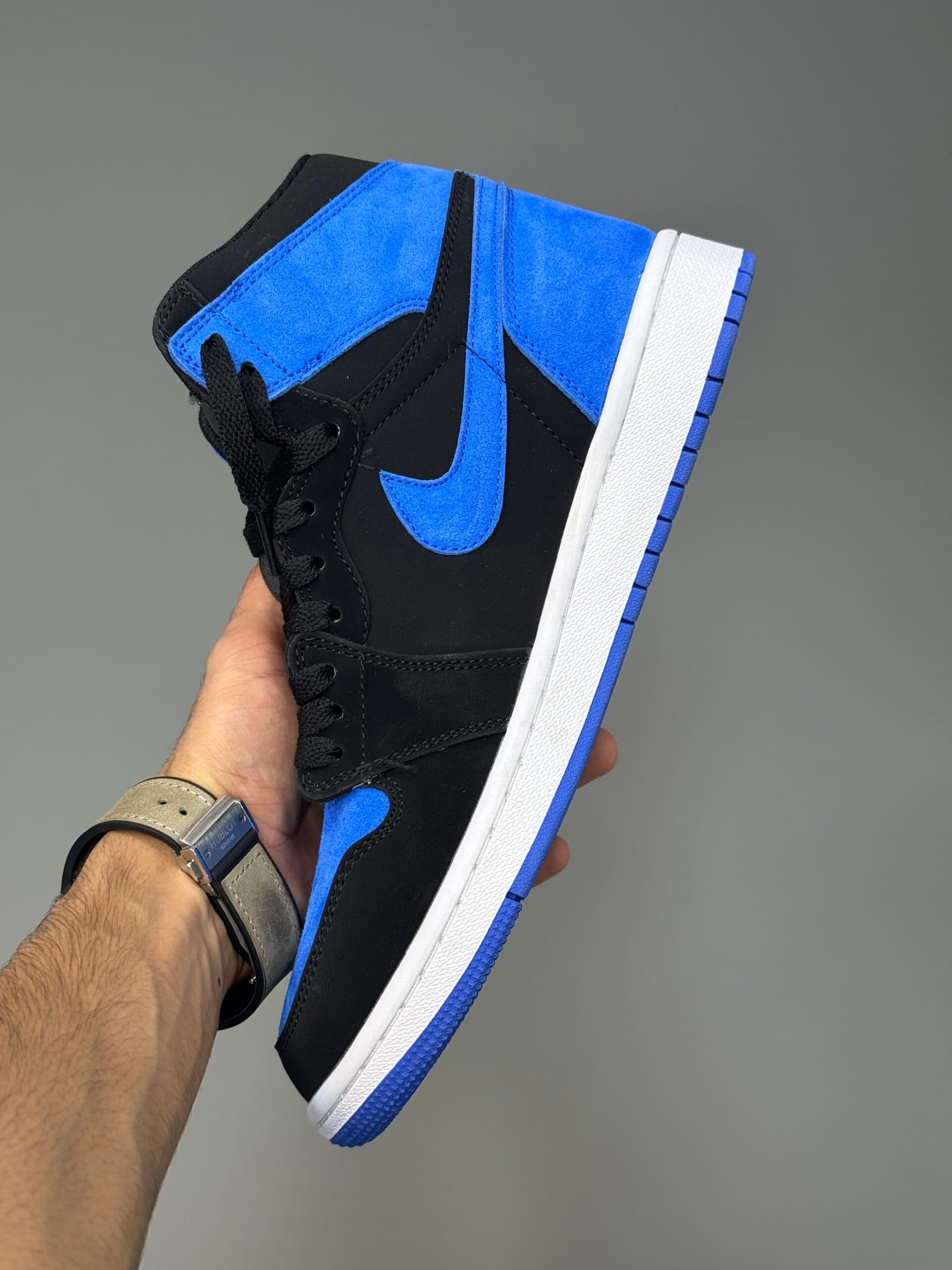 کتونی جردن وان ساقدار مشکی آبی Air Jordan 1 High Royal Reimagined — تصویر ۴