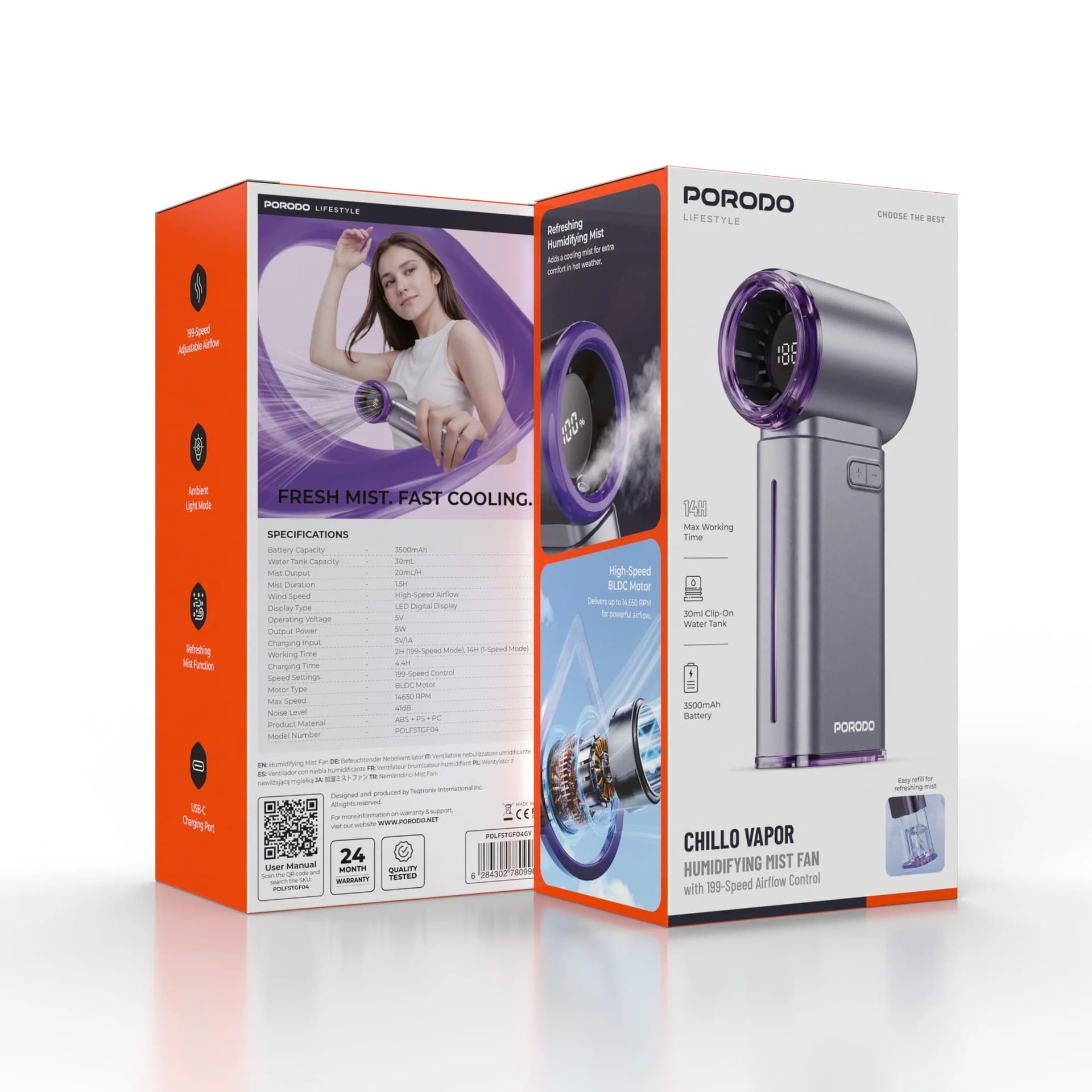 پنکه مهپاش پرودو مدل Chillo Vapor (مرکز پخش عمده محصولات پرودو)