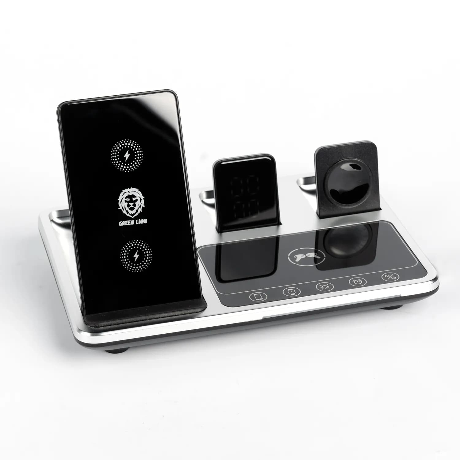شارژر وایرلس ۴ در ۱ گرین لاین مدل ۱۵ وات 4in1 wireless charging station 15w