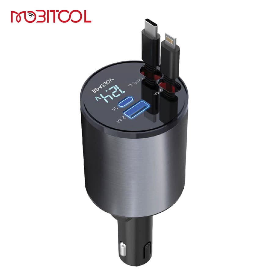 شارژر فندکی ۴ کاره گرین لاین 4In1 Car Charger Retractable Cable — تصویر ۸