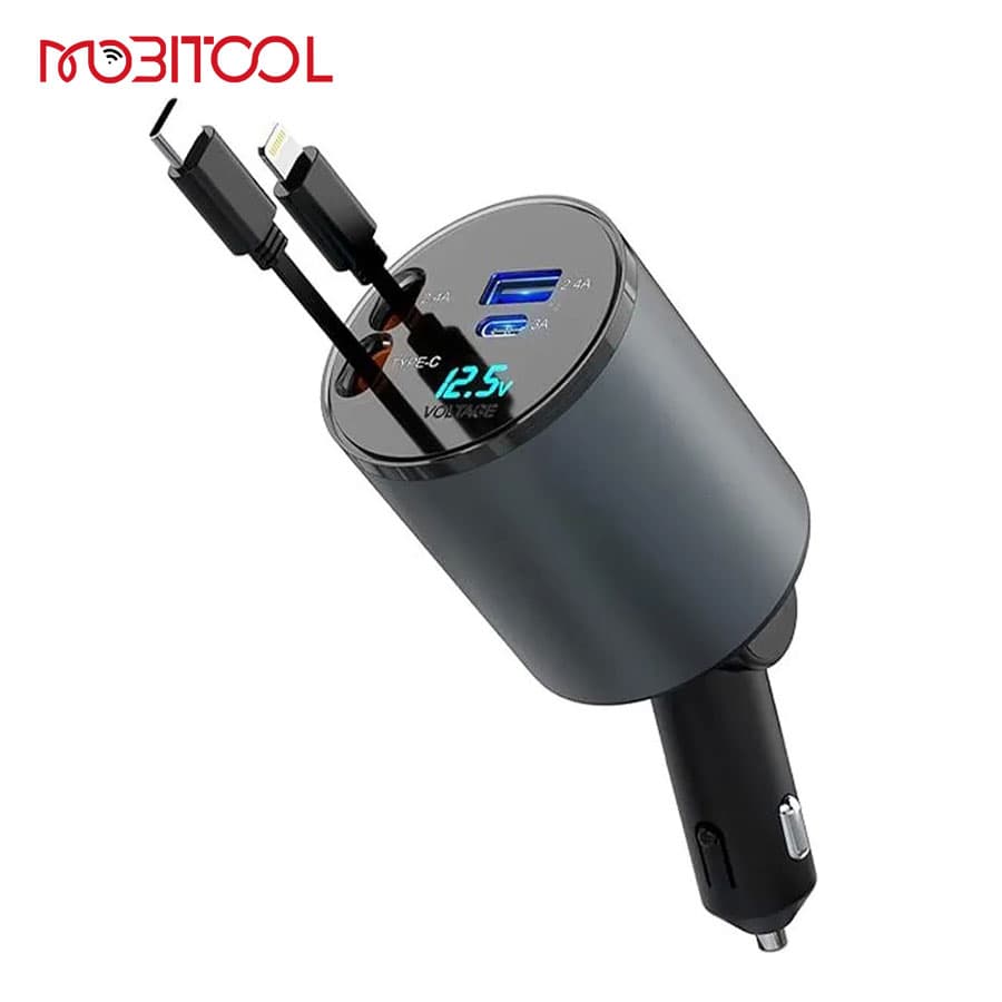 شارژر فندکی ۴ کاره گرین لاین 4In1 Car Charger Retractable Cable — تصویر ۱۰