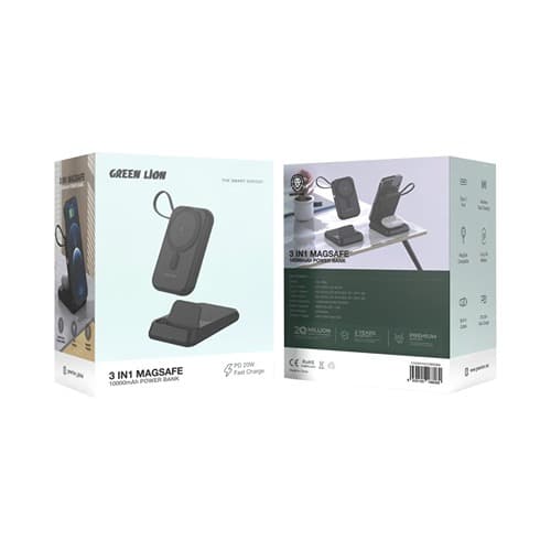 پاور بانک بی سیم فست شارژ 10000 گرین لاین 3In1 Magsafe PD 20W — تصویر ۸