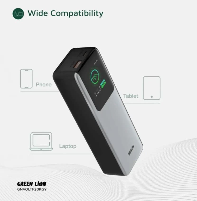 پاوربانک 20000 میلی آمپر ولتورا گرین Green lion Voltura 20000mAh PowerBank — تصویر ۷