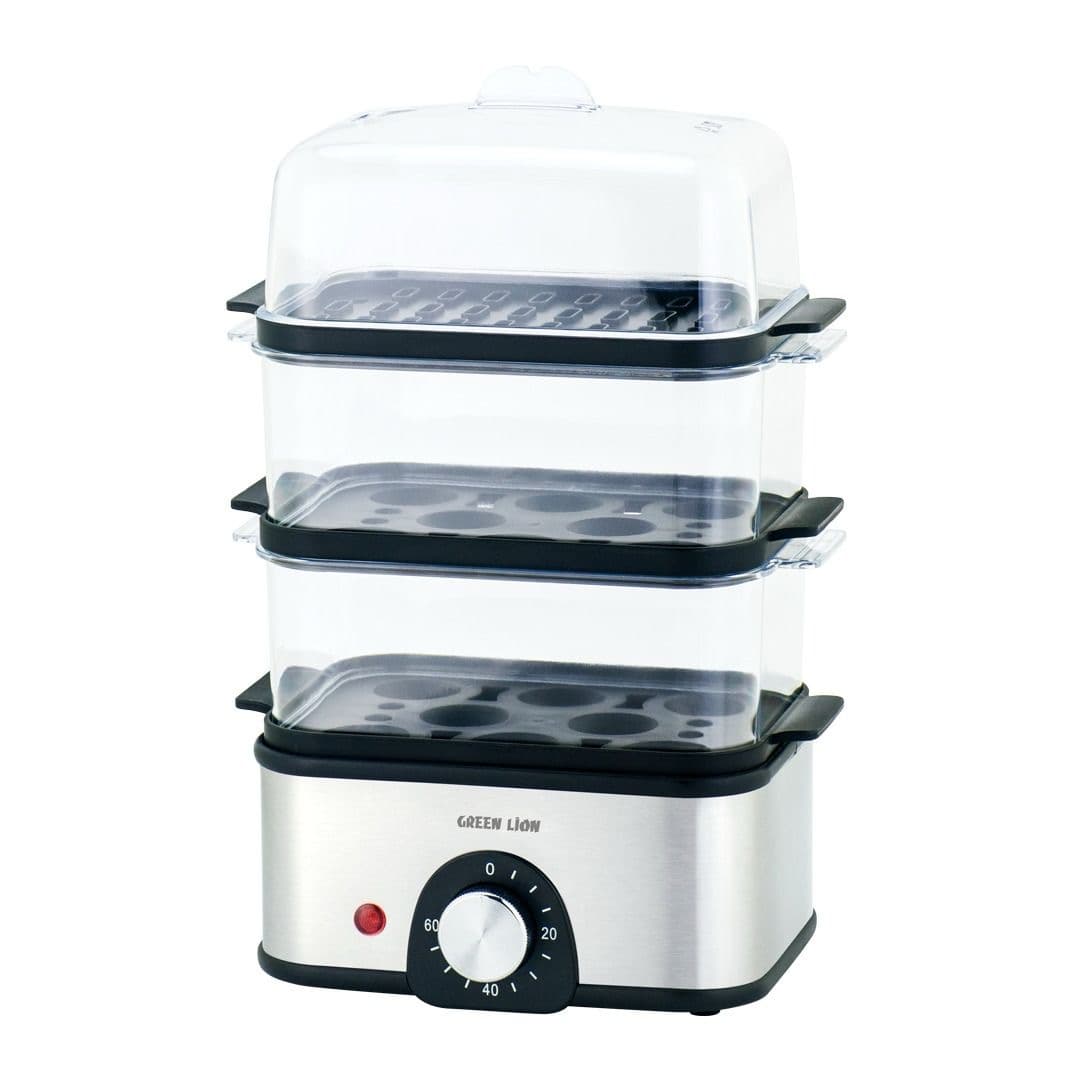 تخم مرغ پز 3 طبقه | بخارپز سبزیجات گرین Green 3-Tier Egg Cooker | Vegetable Steamer — تصویر ۵