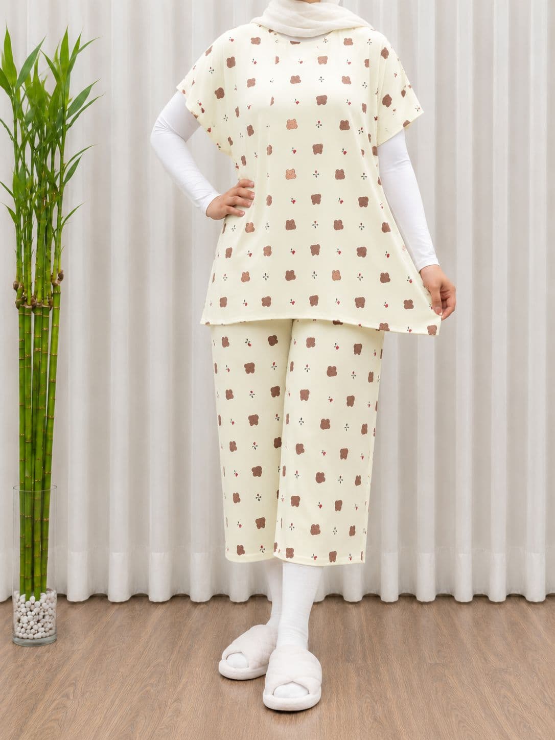 ست راحتی تاپ شلوارک مدل ملیح کد 1832 — تصویر ۳