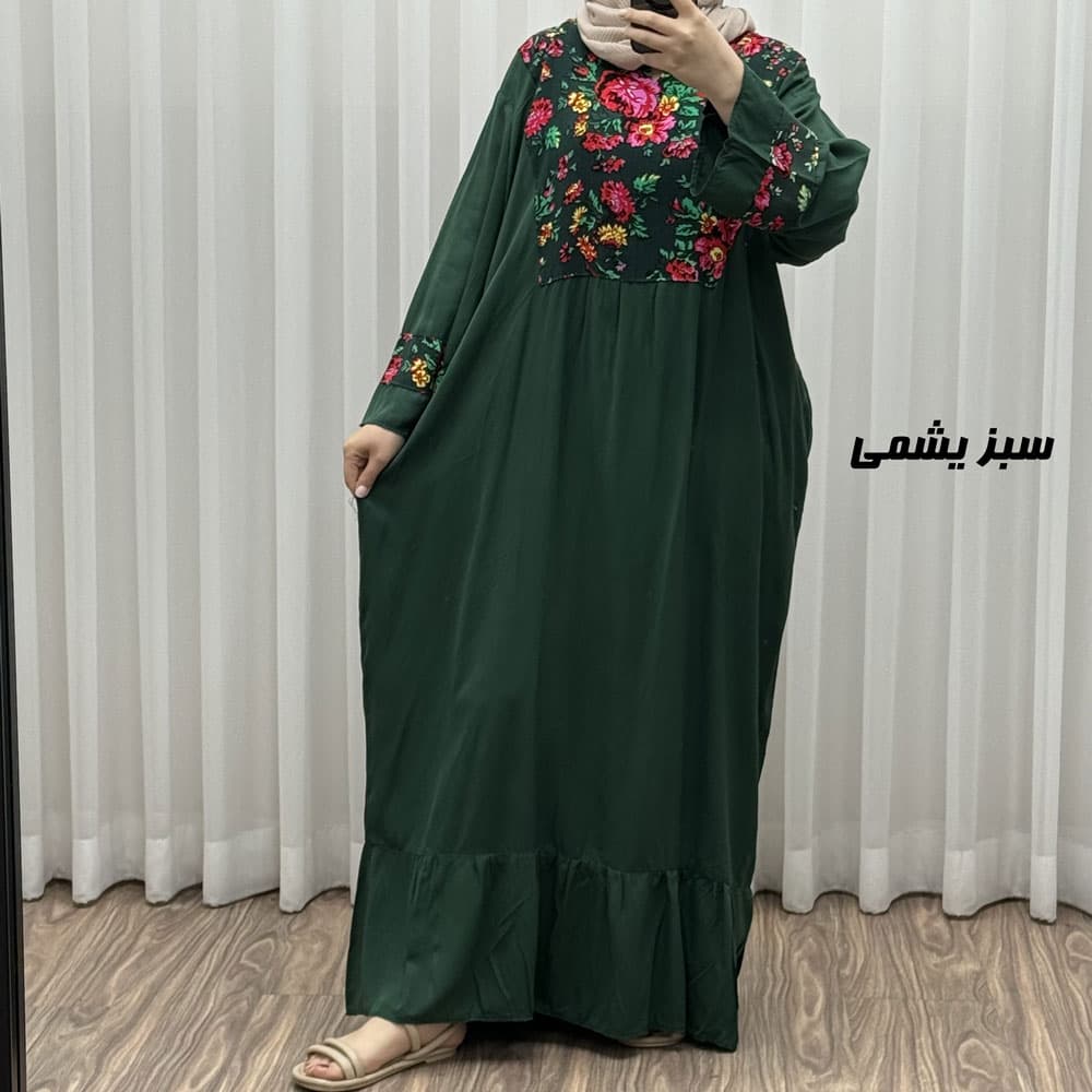 پیراهن نخی مدل پرنس پانچی کد J1786 — تصویر ۶