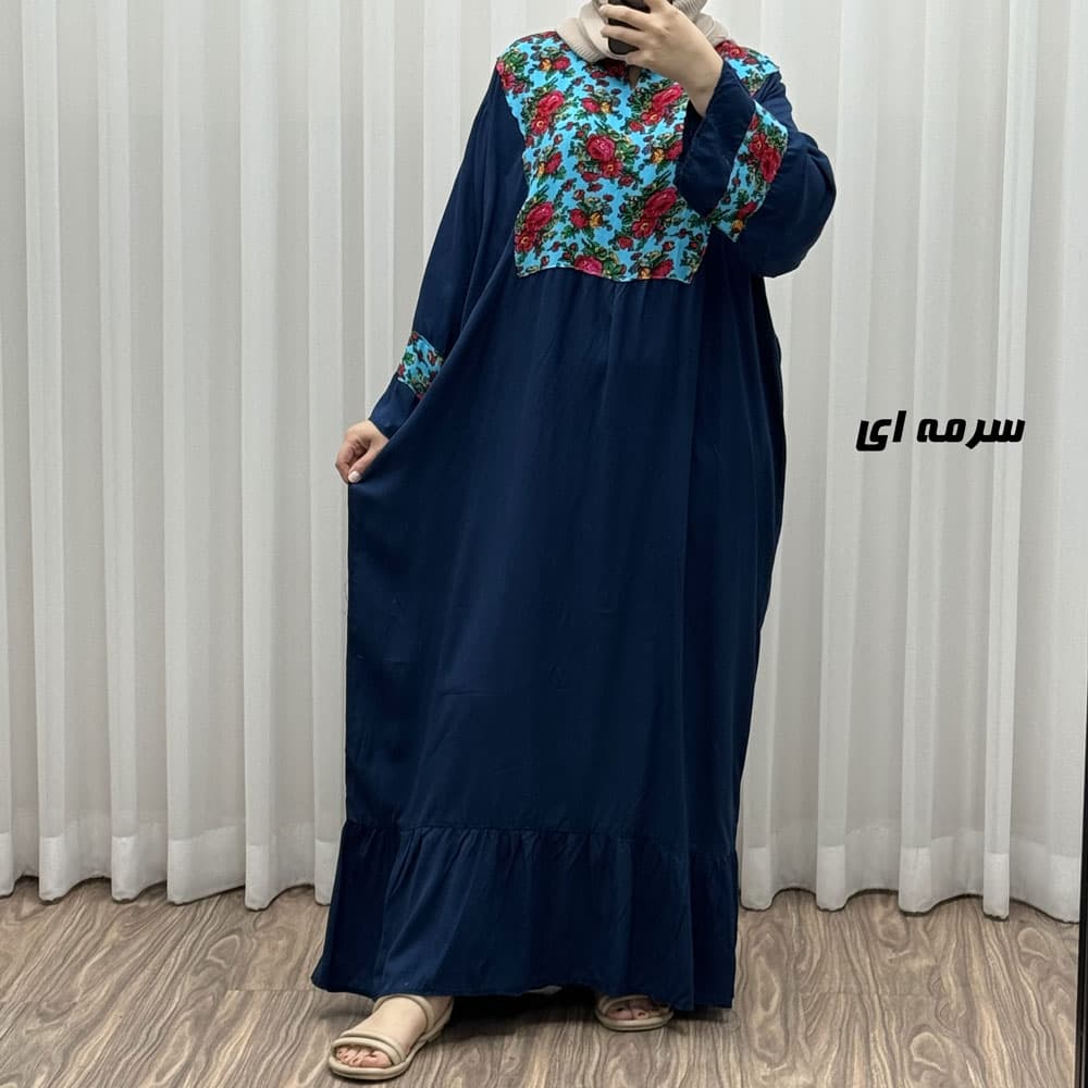 پیراهن نخی مدل پرنس پانچی کد J1786 — تصویر ۵