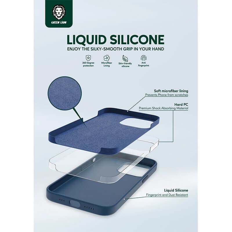 کاور گرین لاین مدل Liquid Silicone مناسب برای گوشی موبایل اپل iPhone 13 Pro Max — تصویر ۴