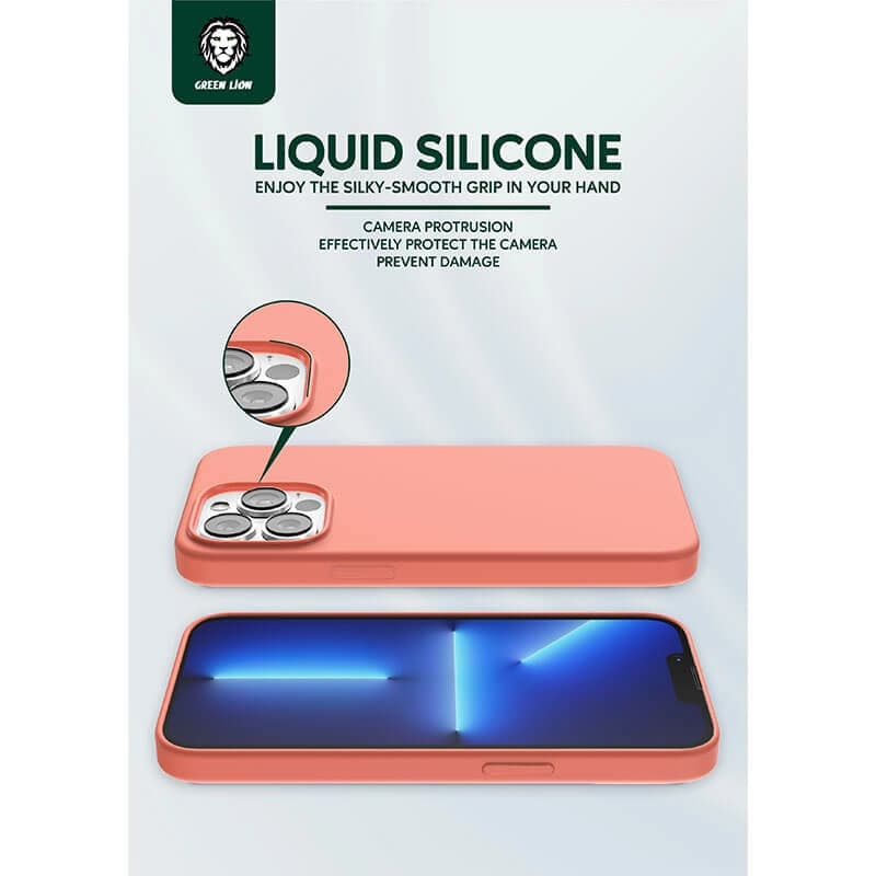کاور گرین لاین مدل Liquid Silicone مناسب برای گوشی موبایل اپل iPhone 13 Pro Max — تصویر ۳