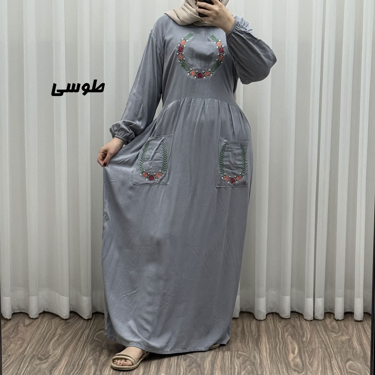 پیراهن گلدوزی نخی مدل خاطره کد 1780 — تصویر ۸