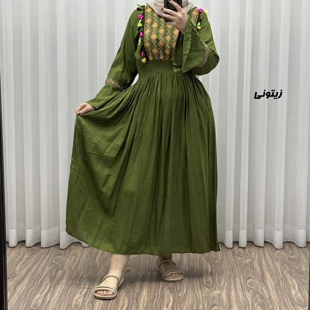 پیراهن گلدوزی وارداتی مدل جانان کد 1779 — تصویر ۵
