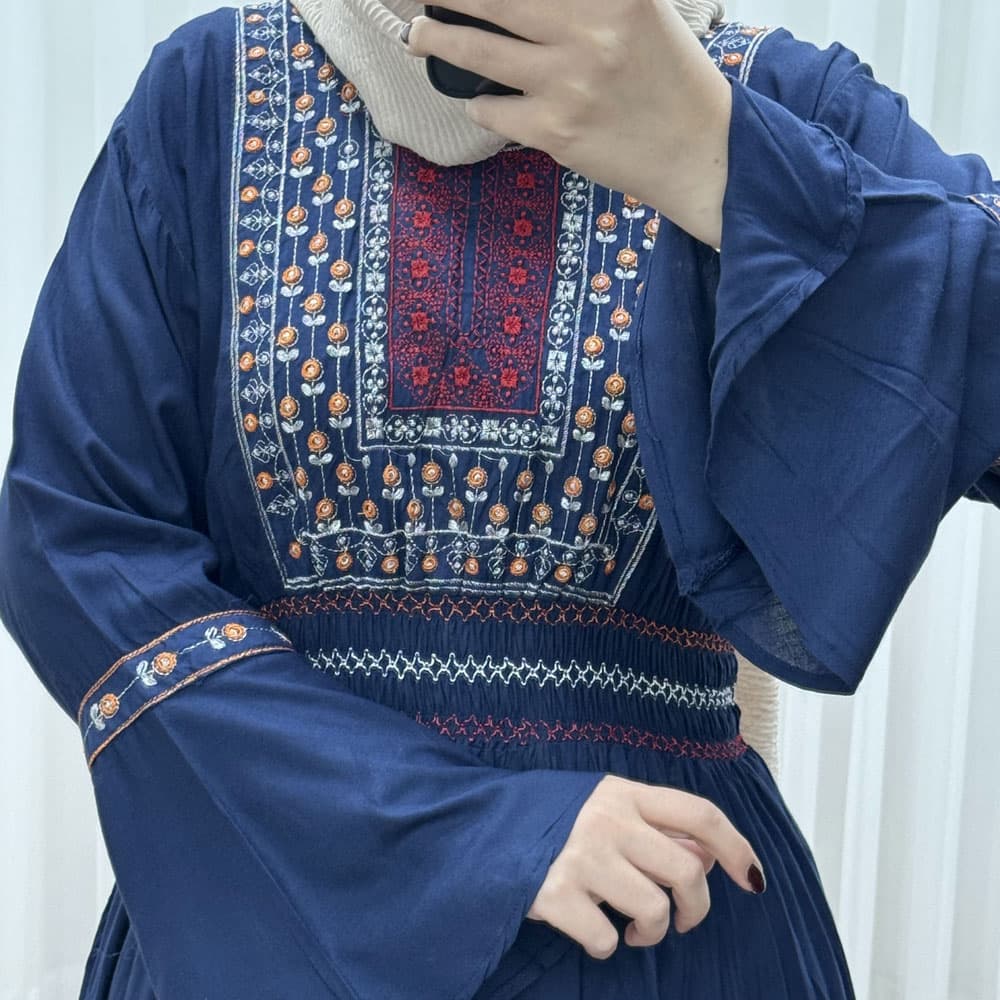 پیراهن گلدوزی وارداتی مدل نازی کد 1778 — تصویر ۲