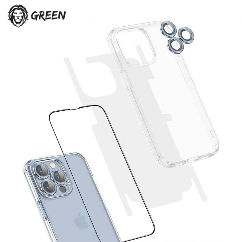 بسته محافظ ۴ کاره گرین لاین 360 protection package 13 pro max — تصویر ۳