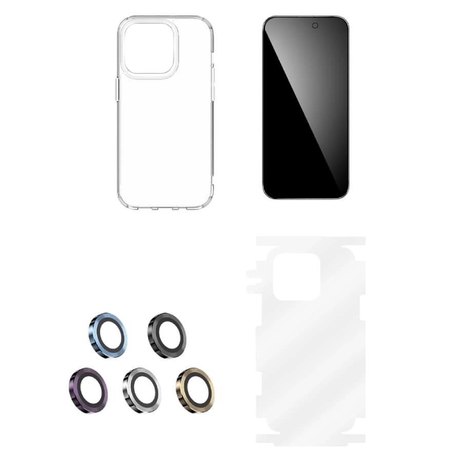 بسته محافظ ۴ کاره گرین لاین 4in1 360 privacy protection pack iphone 13 pro max — تصویر ۲