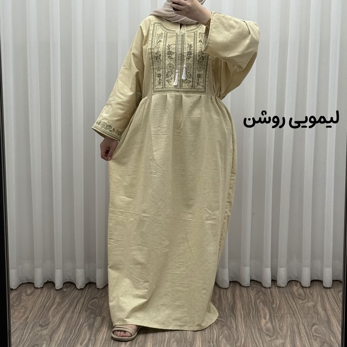 پیراهن گلدوزی مایا لینن کد 1745 — تصویر ۵