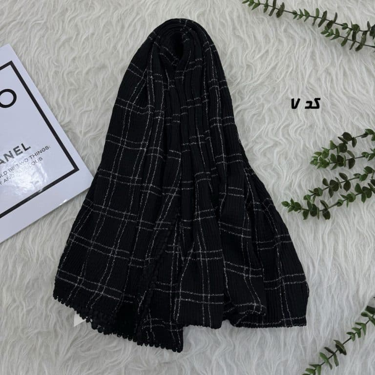 شال وارداتی مشکی میکس کد 1814 — تصویر ۸