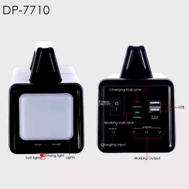 پکیج روشنایی خورشیدی DP-7710 و شارژر — تصویر ۷