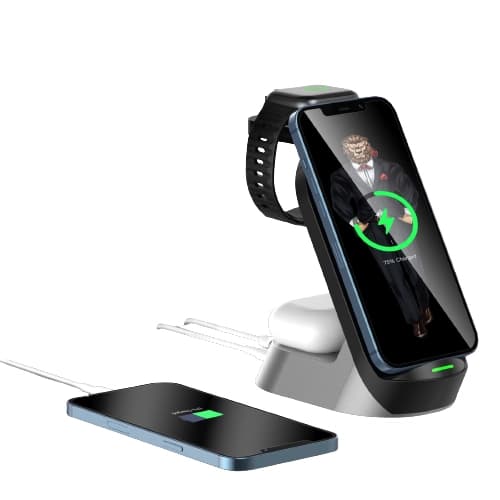 استند شارژر وایرلس 4 کاره ی گرین لاین Fast Wireless Charger 15w — تصویر ۳