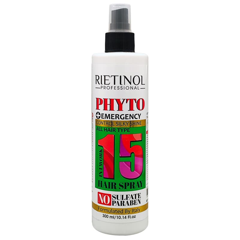 اسپری ماسک مو تقویت کننده ریتینول مدل Hair Phyto 15×1 مناسب برای انواع مو حجم 300 میلی لیتر
