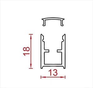 پروفیل لاین نوری روکار کد NF121 — تصویر ۲