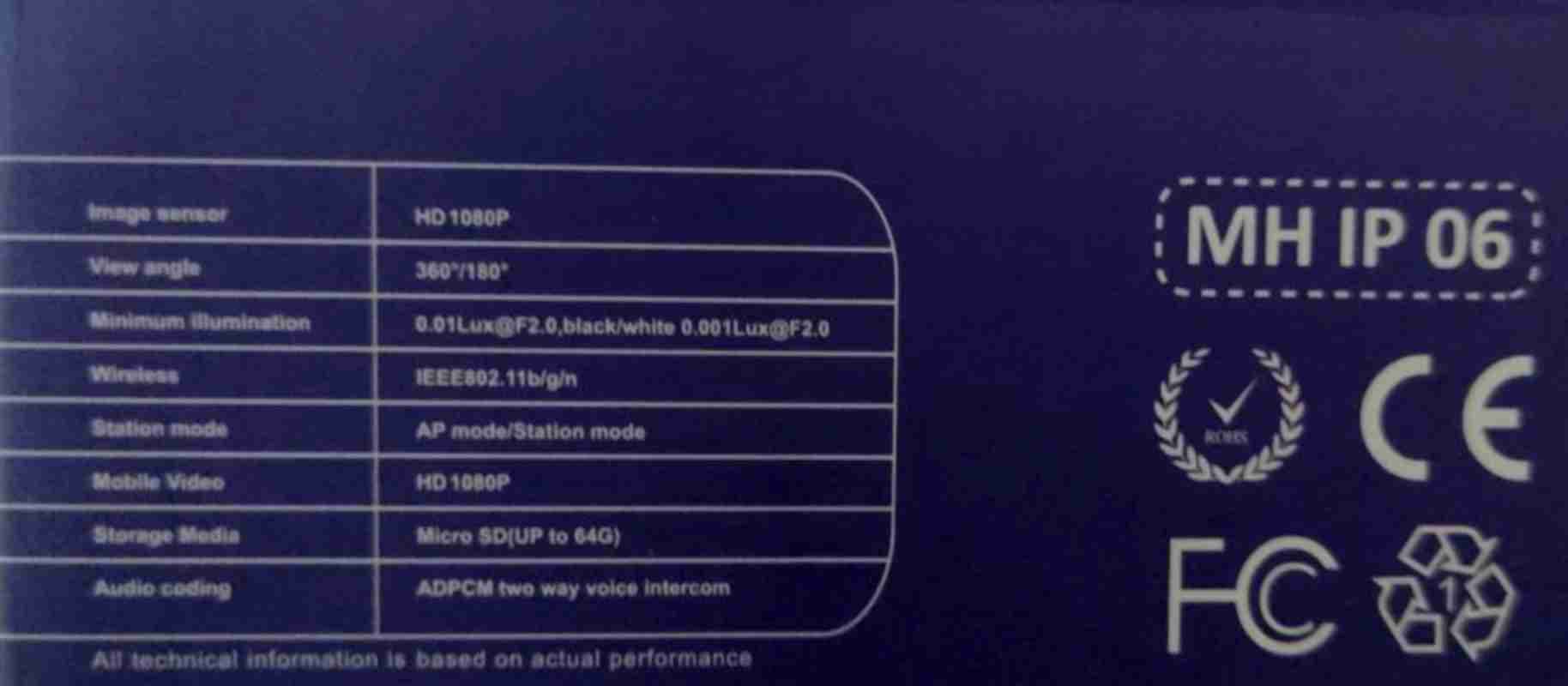 دوربین وای فای پانوراما 360 درجه (MH IP 06) — تصویر ۳