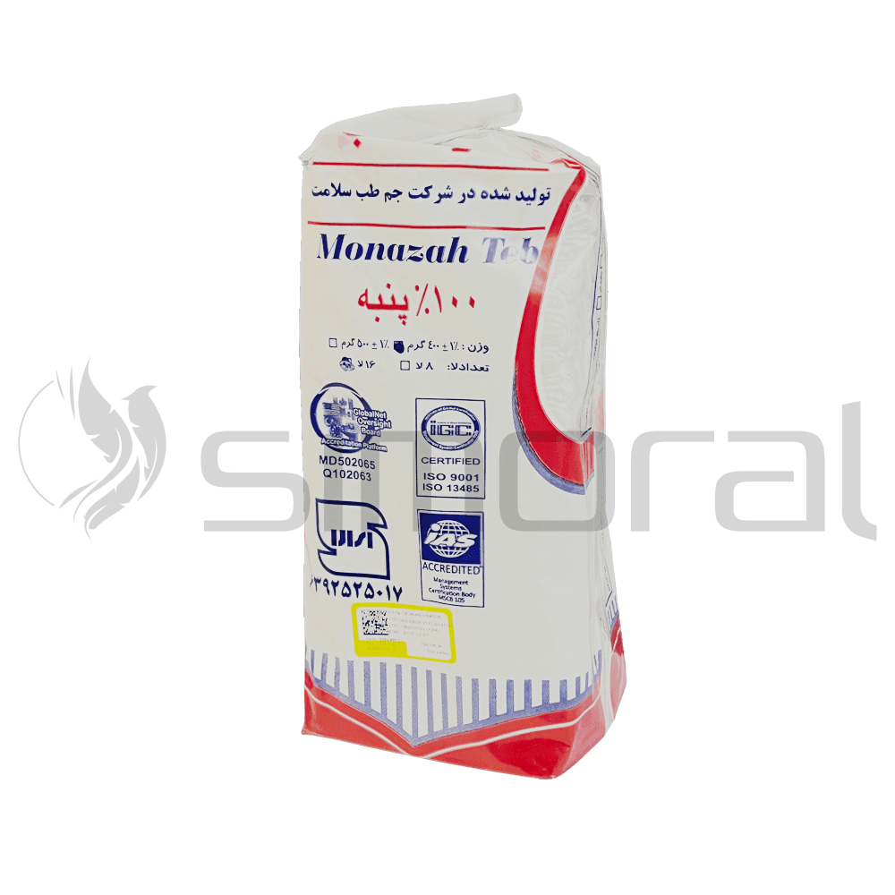 گاز ساده غیراستریل 400 گرمی 8 لا منزه طب