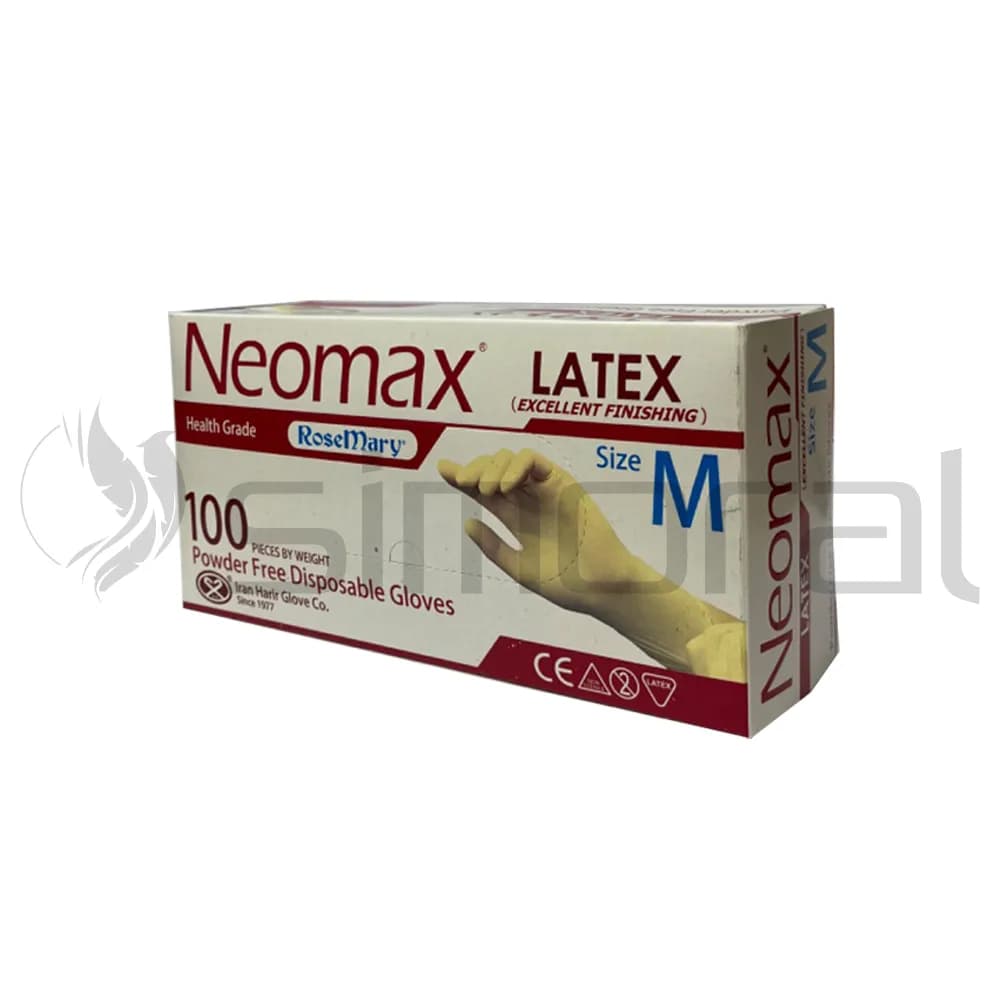 دستکش لاتکس بدون پودر Neomax سایز Medium
