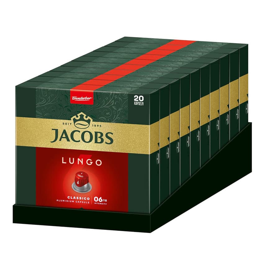 پک ده بسته ایی کپسول قهوه جاکوبز مدل Lungo Classico 6