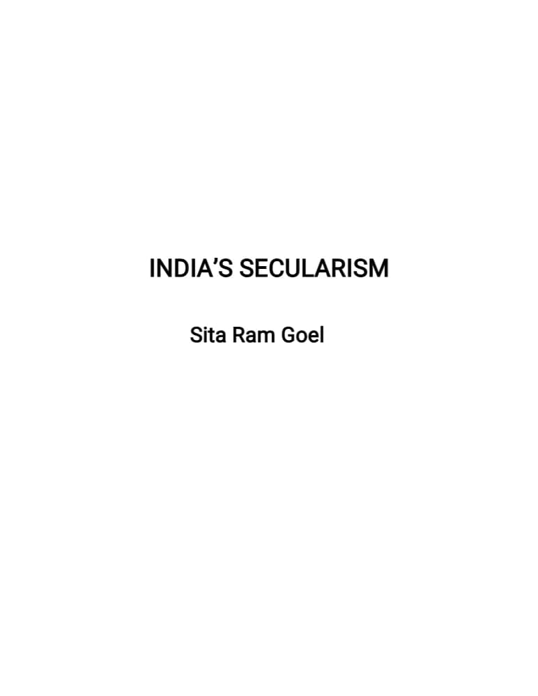 کتاب India’s Secularism (سکولاریسم هند) نسخه انگلیسی PDF | Sita Ram Goel