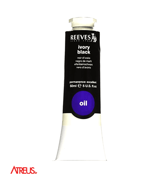 رنگ روغن ریوز ۶۰ میل REEVES ivory Black
