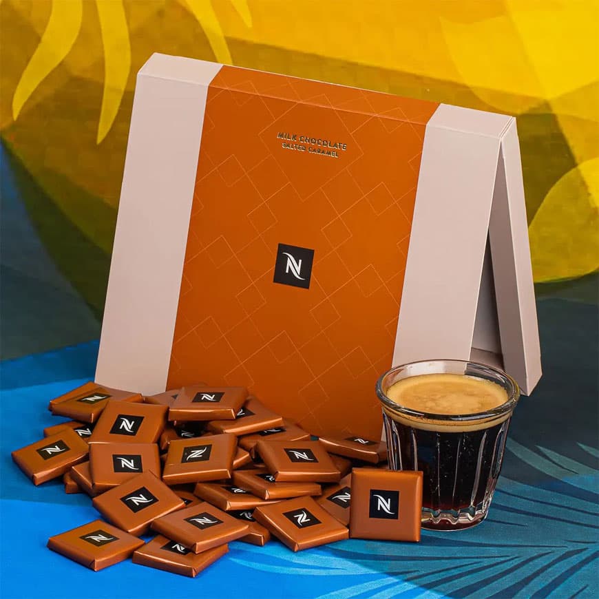 شکلات شیری نسپرسو مدل کارامل نمکی | Nespresso Milk Chocolate Salted Caramel — تصویر ۲