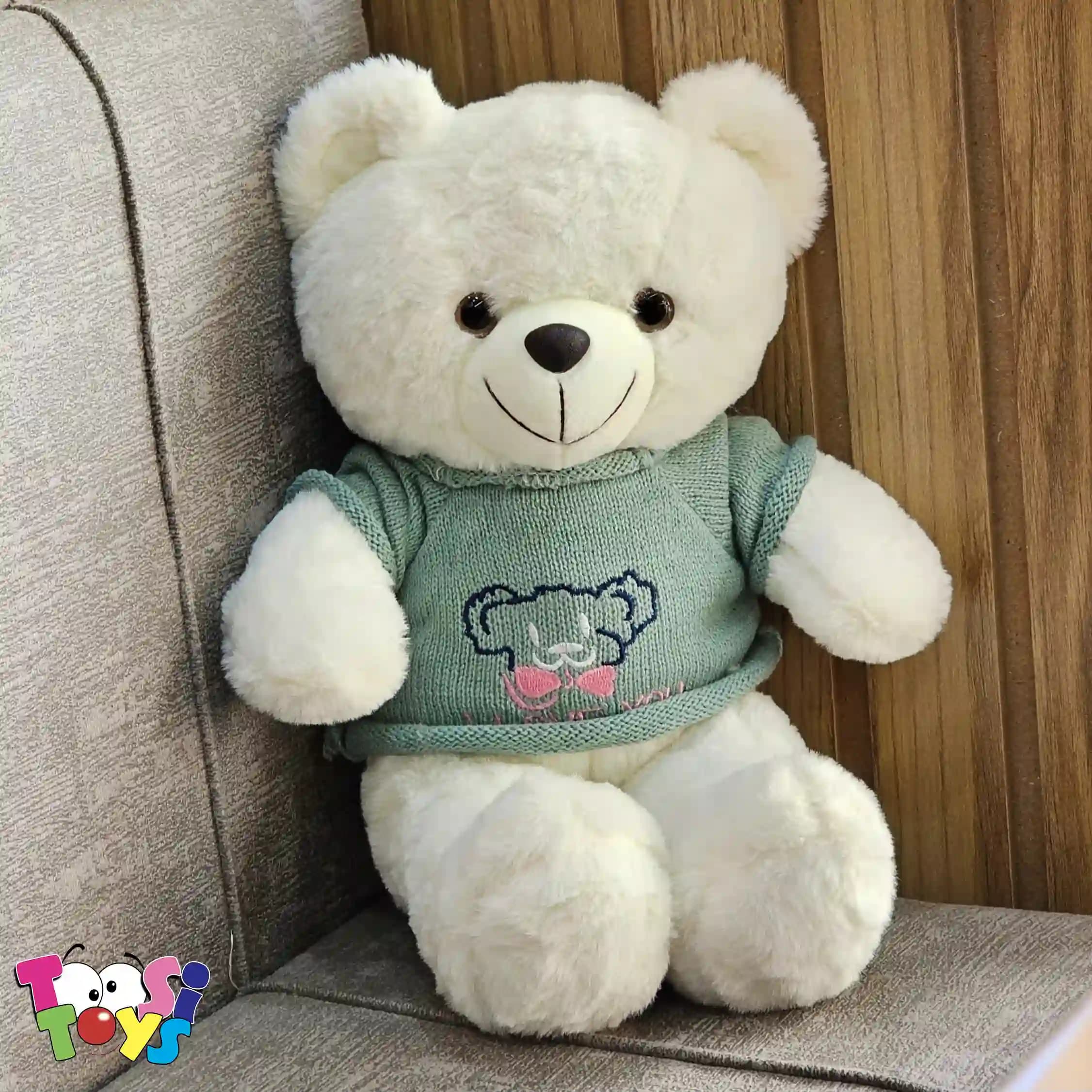 عروسک خرس لباس بافت مایی — تصویر ۳