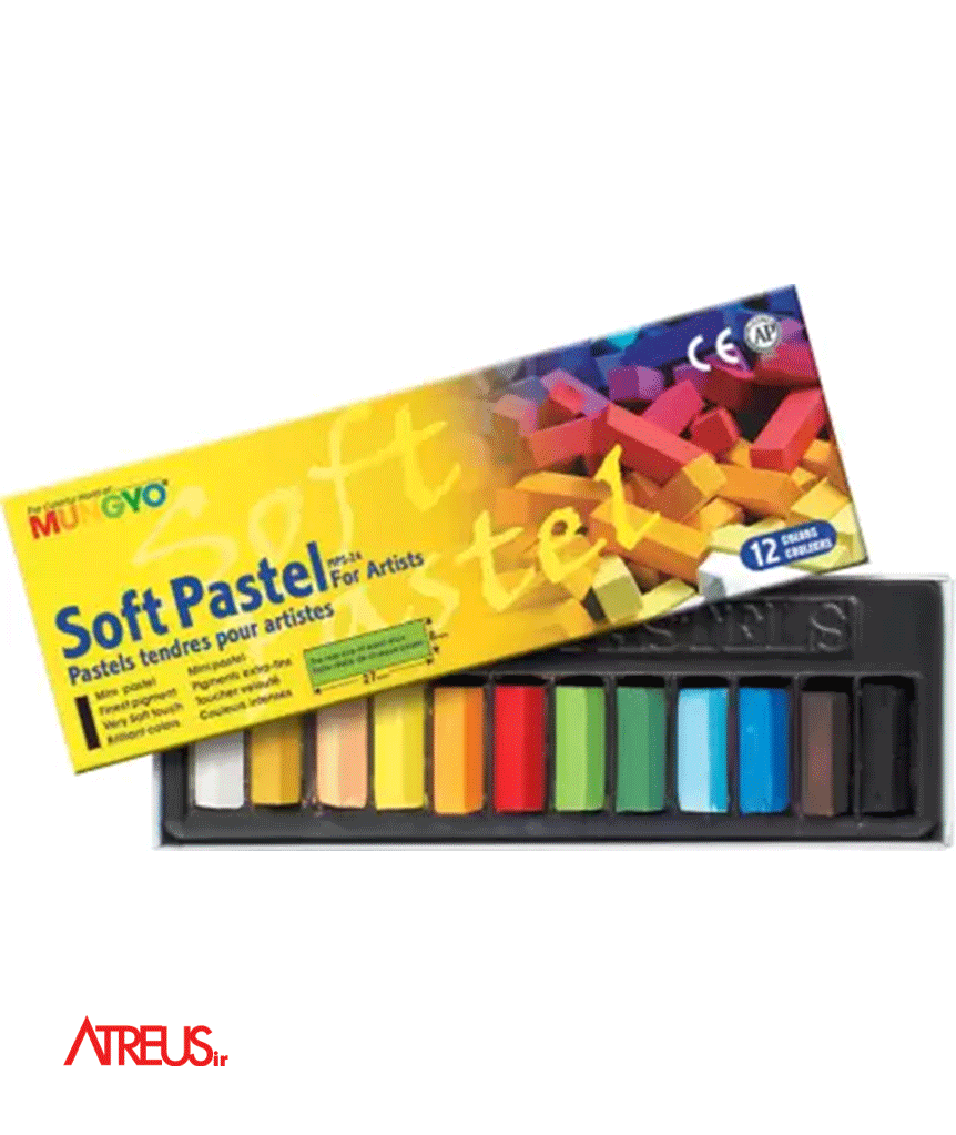 پاستل گچی مونگیو 12رنگ MUNGYO نیمه — تصویر ۲
