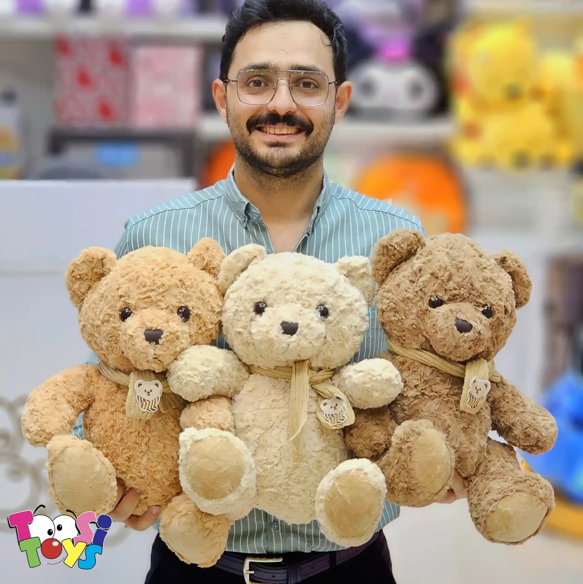 عروسک خرس نشسته پاپیونی — تصویر ۲