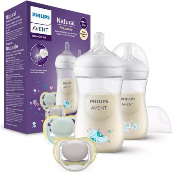 شیشه شیر اونت ‌260 میل طرحدار نچرال ریسپانس پستانک2 عددی