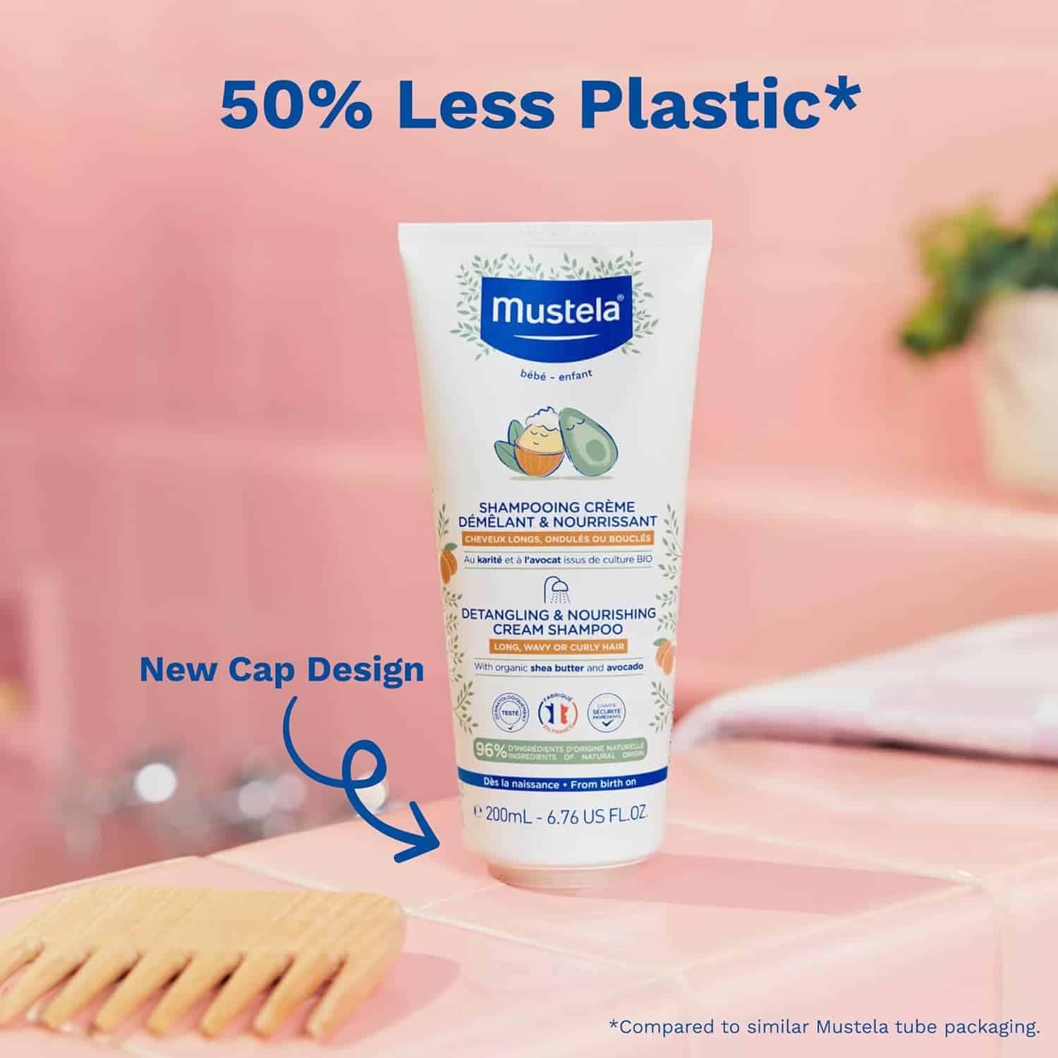 شامپو کرمی گره بازکن موستلا مخصوص موی فر وحالت دار Mustela — تصویر ۲