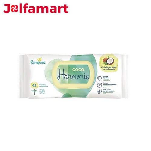 دستمال مرطوب 42 عددی با روغن نارگيل پمپرز PAMPERS — تصویر ۳