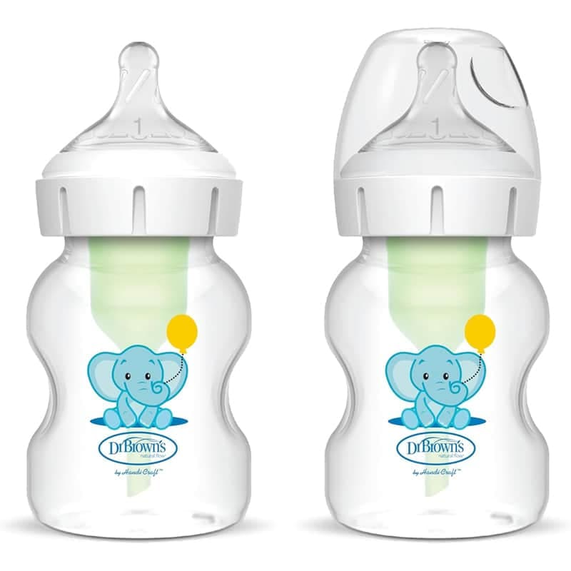 شیشه شیر 150 میل پهن طرح فیل دو عددی دکتر براونز