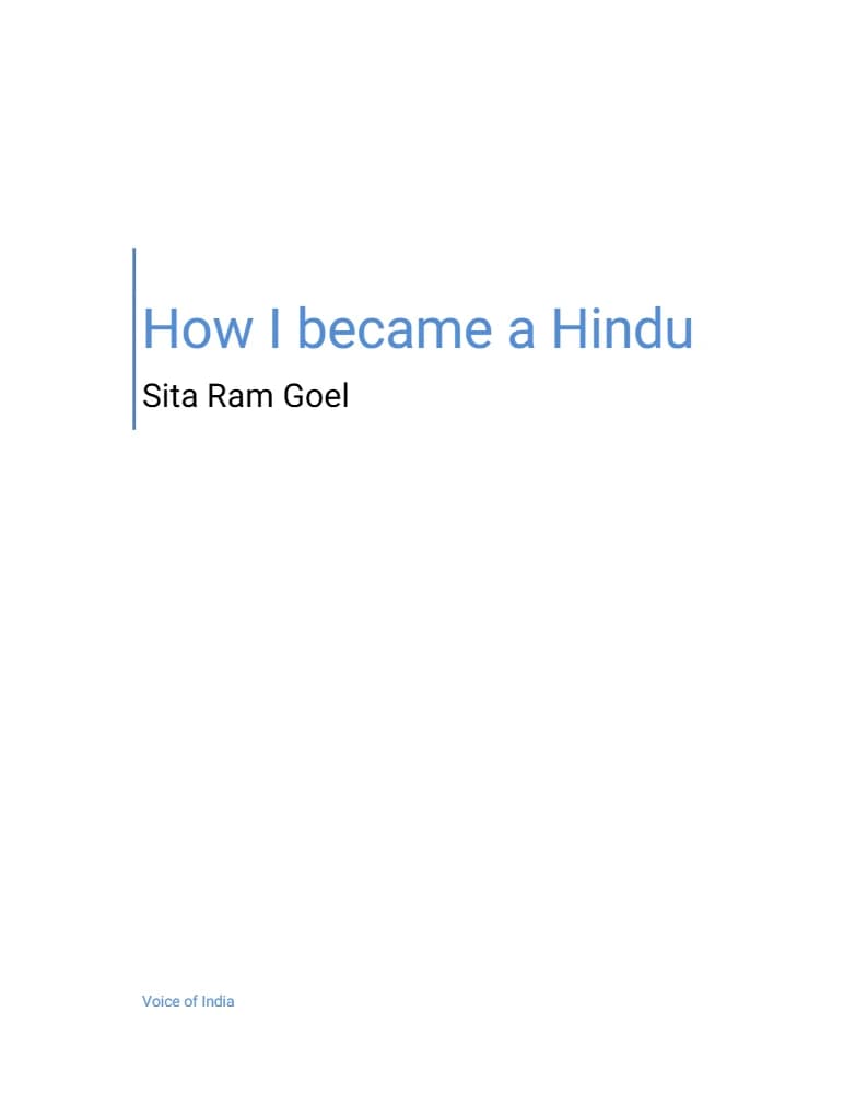 کتاب How I Became a Hindu (چگونه هندو شدم) نسخه انگلیسی PDF | Sita Ram Goel