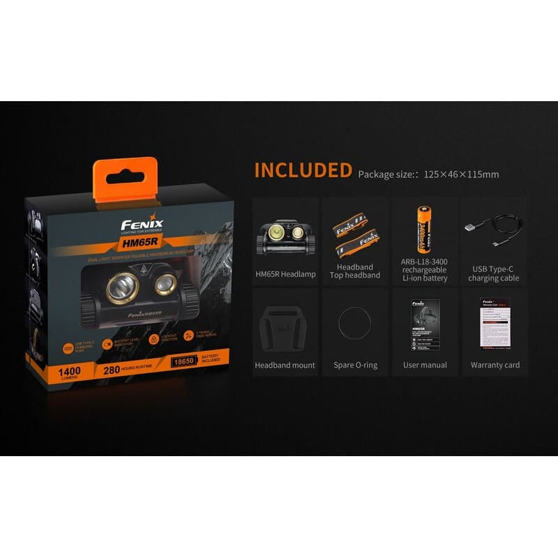هدلامپ فنیکس 1400 لومن مدل HM65R شارژی FENIX HM65R RECHARGEABLE 1400L HEADLAMP — تصویر ۲