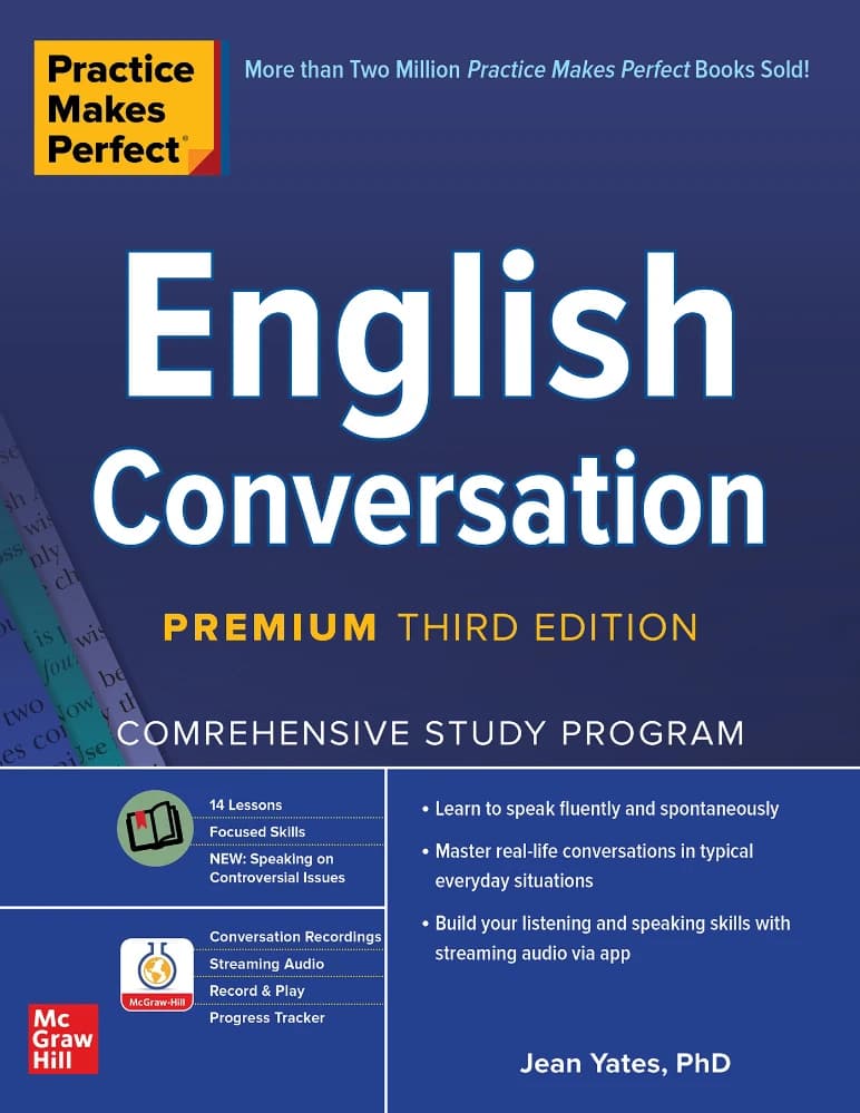 کتاب Practice Makes Perfect English Conversation (تمرین باعث تسلط می‌شود: مکالمه انگلیسی) نسخه انگلیسی PDF | Jean Yates