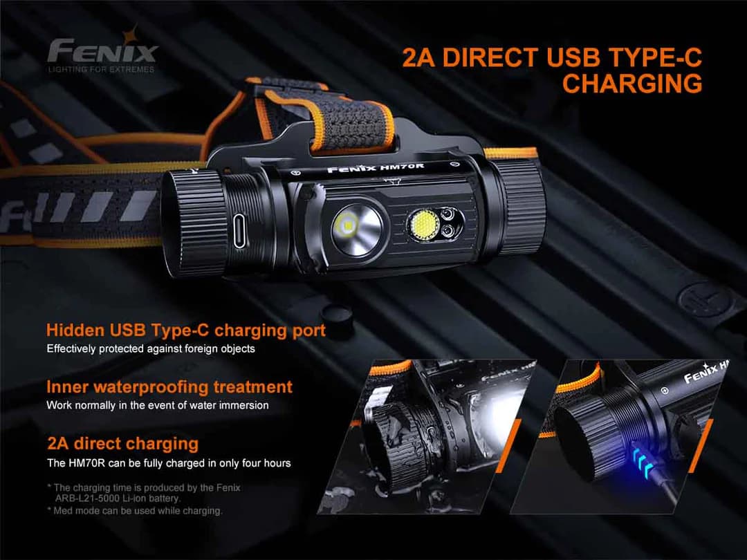 هدلامپ فنیکس 1600 لومن مدل HM70R شارژی FENIX HM70R RECHARGEABLE 1600L HEADLAMP — تصویر ۴