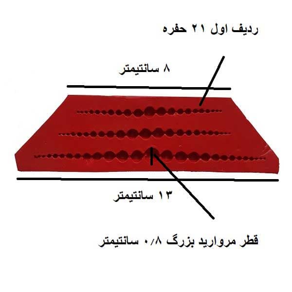 قالب سیلیکونی مولد فوندانت مدل زنجیر مروارید ریز 3 ردیفه — تصویر ۳