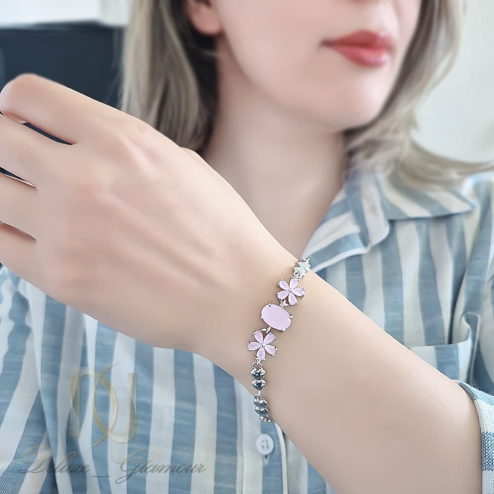 دستبند زنانه استیل قلب و گل — تصویر ۵