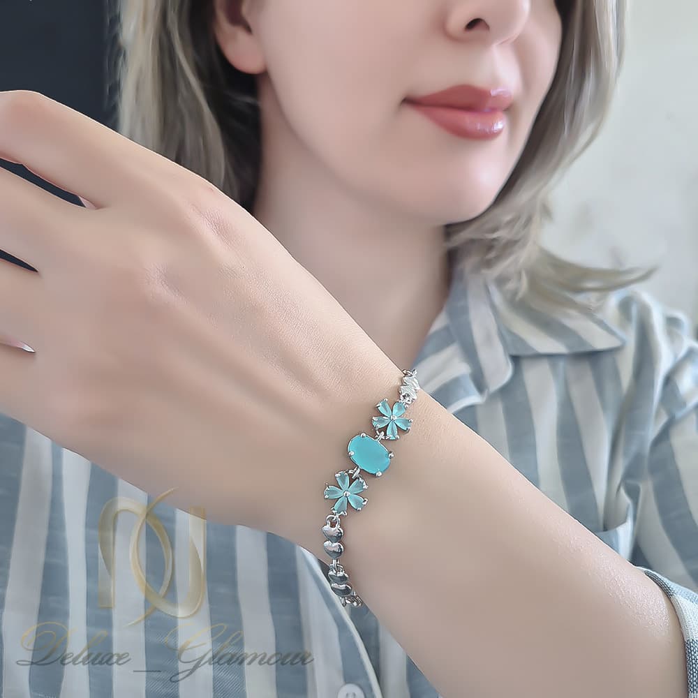 دستبند زنانه استیل قلب و گل — تصویر ۲