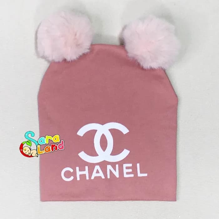 کلاه نوزاد پوم پوم رنگی طرح Chanel — تصویر ۴